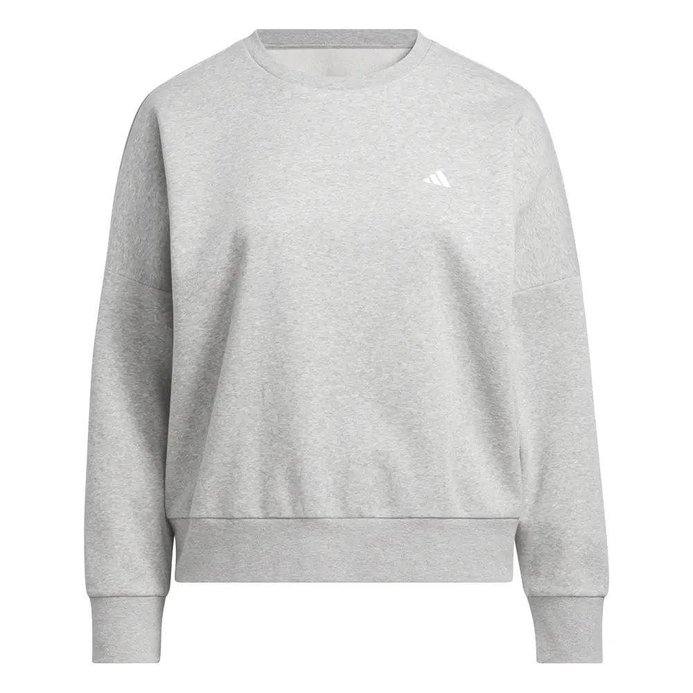 adidas Womens Essentials Feel Cozy Crew Neck Sweatshirt Plus Casual - Grey