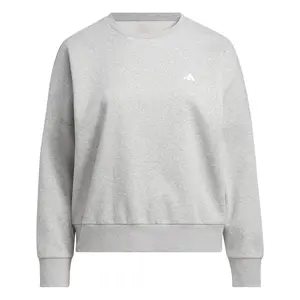 adidas Womens Essentials Feel Cozy Crew Neck Sweatshirt Plus Casual - Grey