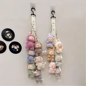 Doll Wall Hanging Storage Rack, Display Shelf Organizer, Stainless Steel Hat Holder with 8 Clips, Holds 16 Baseball Caps, Hat Hooks Storage