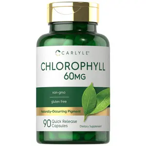 Carlyle Chlorophyll Pills | 90 Capsules | Naturally Occurring Pigment | Chlorophyll Concentrate Supplement | Non-GMO, Gluten Free Complex Carlyle Chlorophyll Pills | 90 Capsules | Naturally Occurring Pigment | Chlorophyll Concentrate Supplement | Non-GMO, Gluten Free Complex