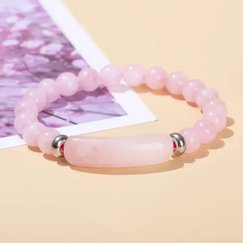 New Fashion Natural Stone Crystal Rose Quartz Amethyst Gemstone Beaded Beads Bracelet for Women Girls Jewelry GiftsGift New Fashion Natural Stone Crystal Rose Quartz Amethyst Gemstone Beaded Beads Bracelet for Women Girls Jewelry GiftsGift