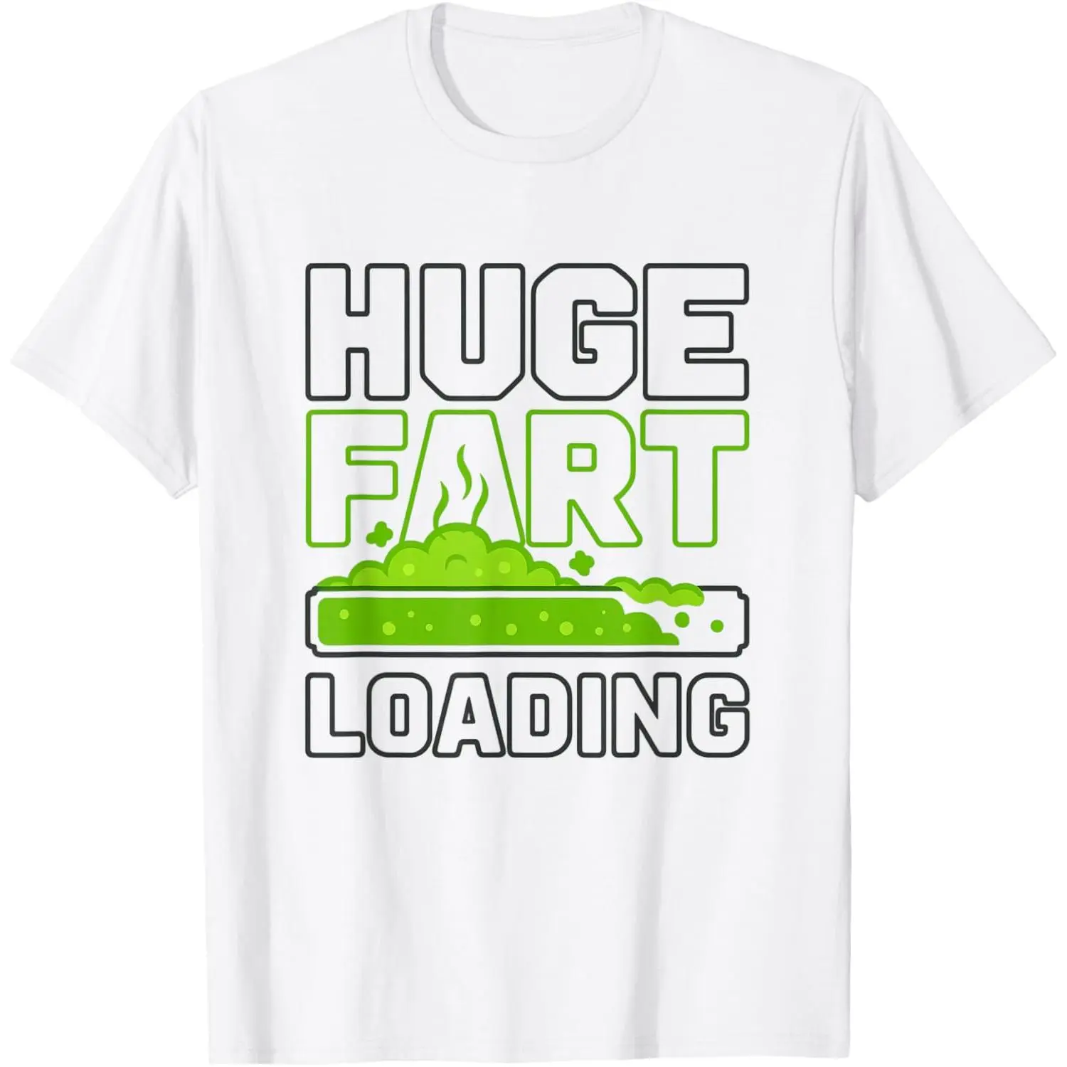 Huge Fart Loading Funny Farting Toilet Adult T-Shirt Menswear Top Streetwear
