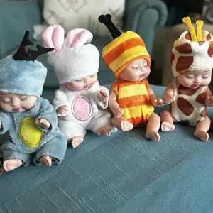 6 Counts/set Mini Animal & Insect Shaped Cute Reborn Doll, Sleeping Doll, Sleepy Doll, Children's Toy Gift Box #TOP PICKS