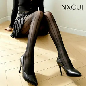 NXCUI Ultra-thin High Gloss Crotchless Jacquard Bodystocking Sheer Fabric Slimming Elastic Fit Breathable Elegant Womenswear