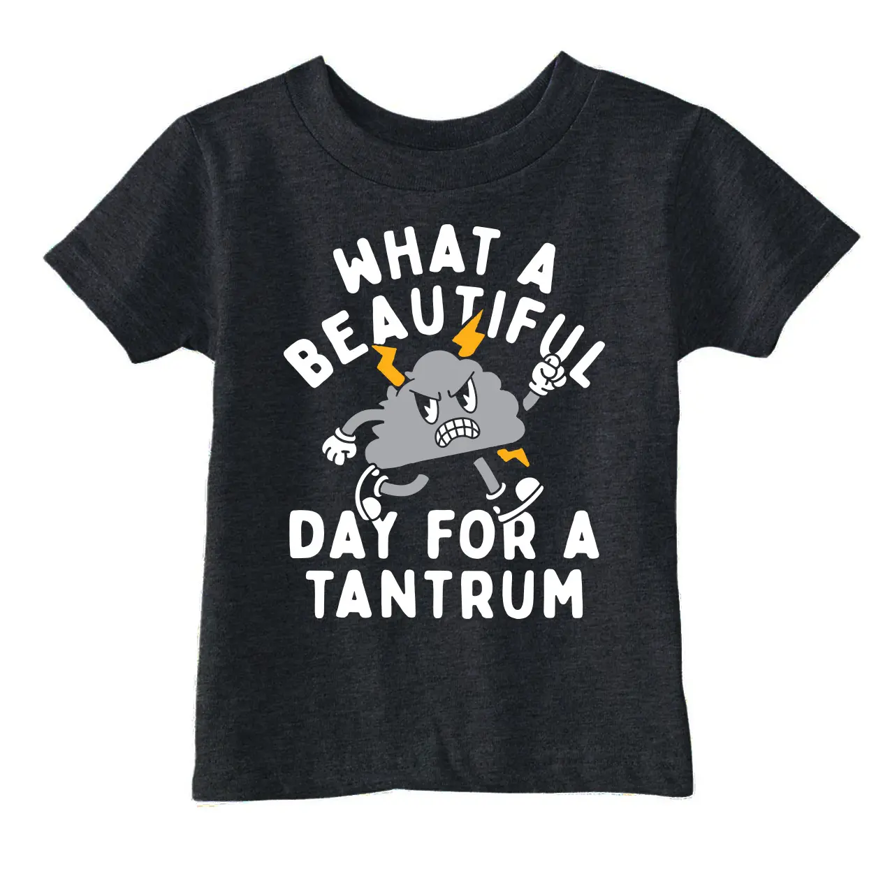 Toddler Funny T Shirts What A Beautiful Day for A Tantrum Sarcastic Graphic Novelty Tee for Young Kids Funny Toddler Shirts Funny mental health Apparel Childrens Graphic Tees Black