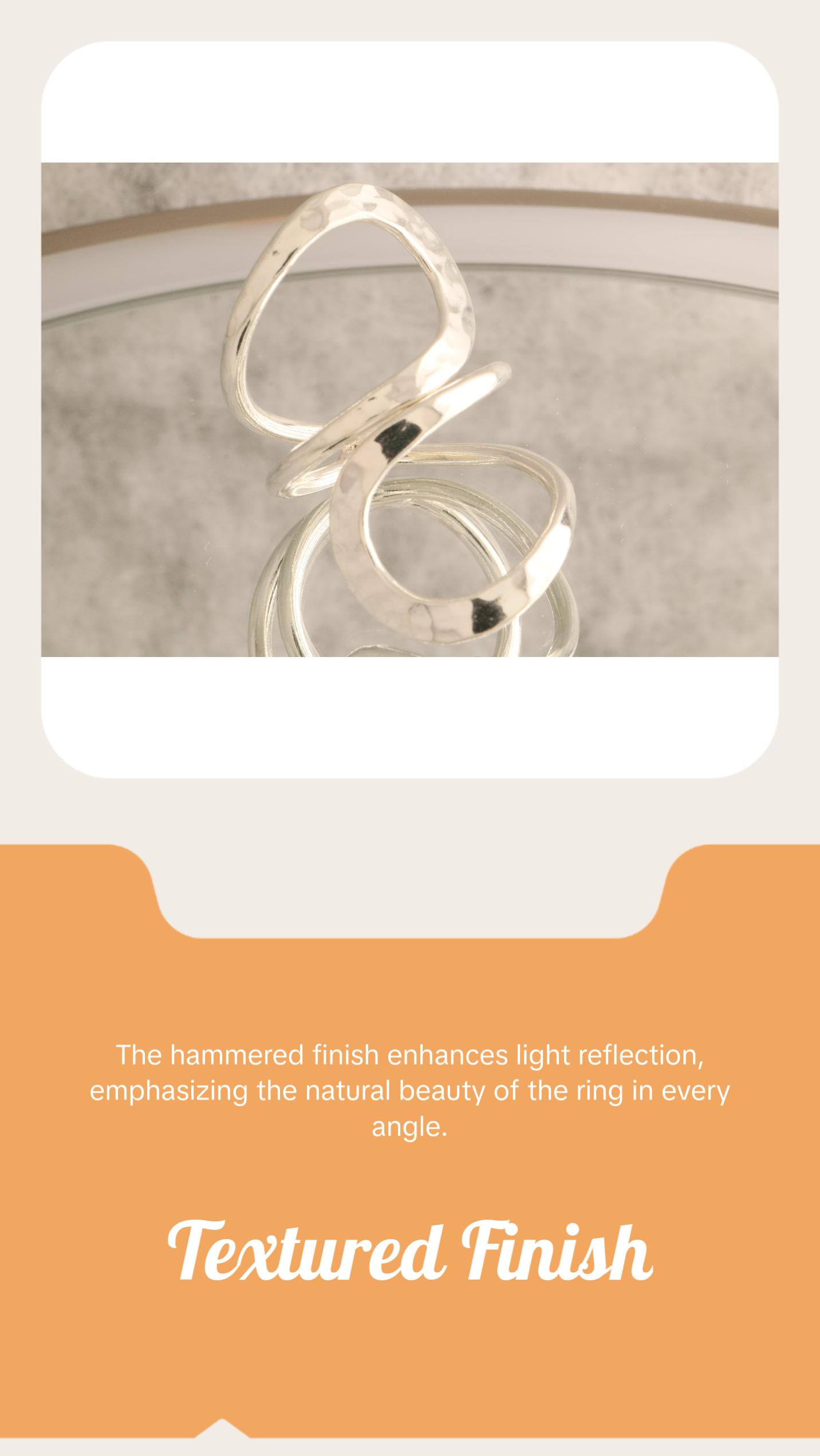 Spiral Flow - Over 8 Grams Of 925 Sterling Silver Statement Ring