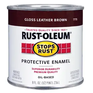 Rustoleum .50 Pint Leather Brown Protective Enamel Oil Base Paint
