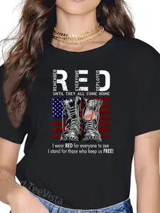 100% Cotton R.E.D Friday Military Remember Everyone Deployed T-Shirt