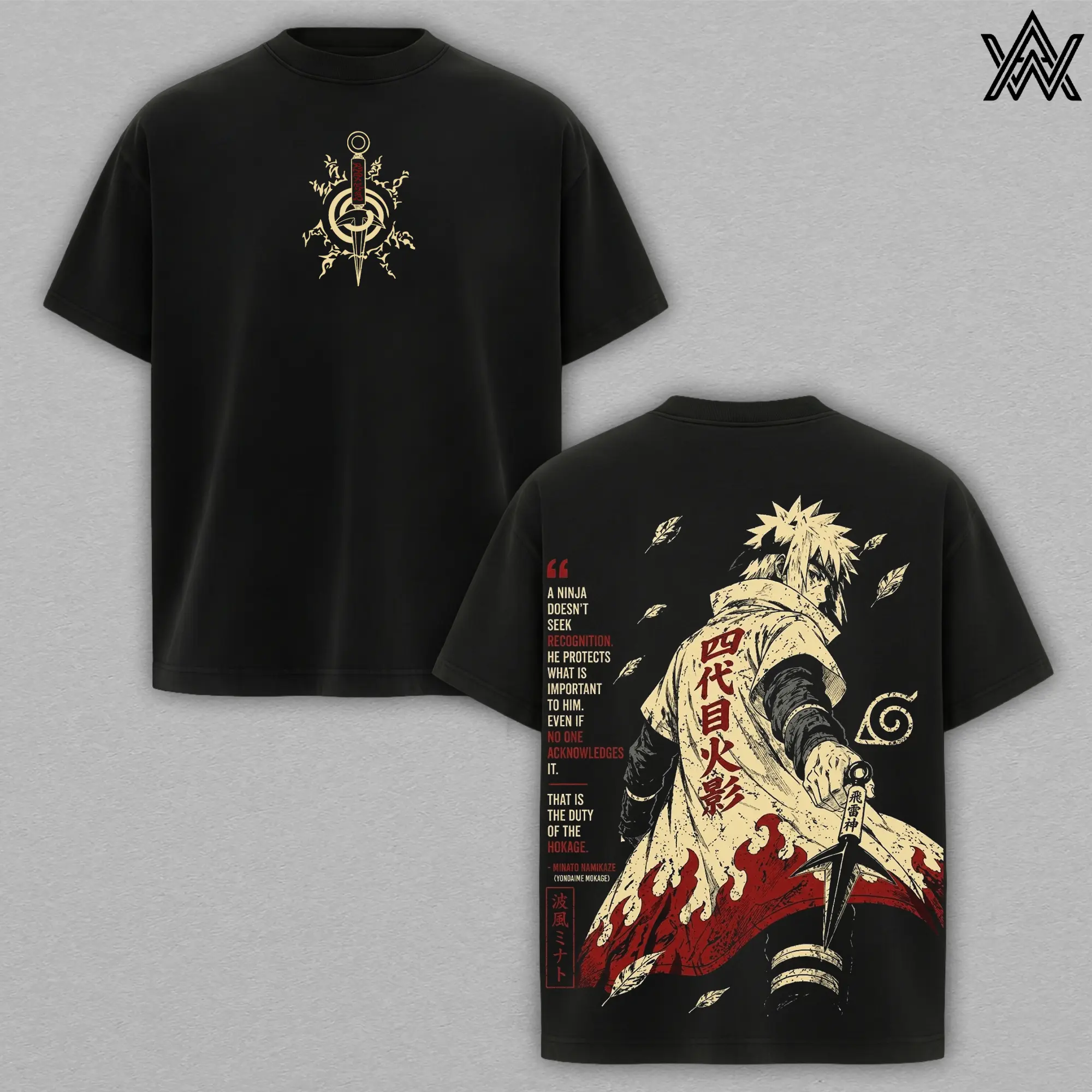 Minato Namikaze Tee – Naruto Shippuden Anime Manga T-Shirt, Fourth Hokage Graphic Tee, Unisex Oversized Casual Shirt, Flying Thunder God Anime Tee, Yellow Flash of the Leaf Shirt, Legendary Shinobi Manga Tee, Gift for Naruto Fans