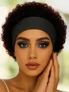 Headband Wig Human Hair Short Wigs for  Women Pixie Cut Wig Short Curly Headband Wigs