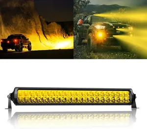 Amber LED Light Bar 22 Inch Double Row Super Bright Spot Flood Combo LED Work Light Driving Fog Lamp for Pickup 4x4 Off Road Truck ATV UTV SUV Boat 60 W IP68 Waterproof