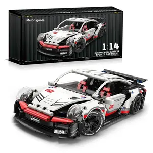 1:14 Buildable RC Supercar – Dual Motor & DIY LED Kit | STEM Model for Collectors & Hobbyists building block Perfect Holiday Gift