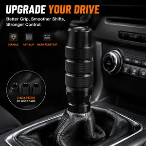Aluminum Alloy Weighted Shift Knob Universal Car Gear Shift Lever Knob with 3 Adapters – Non-Slip Knurled Design Manual Transmission Shifter Handle for Cars Trucks SUVs – Easy Install Racing Style Interior Upgrade #ShiftKnob #CarAccessories #CarInterior