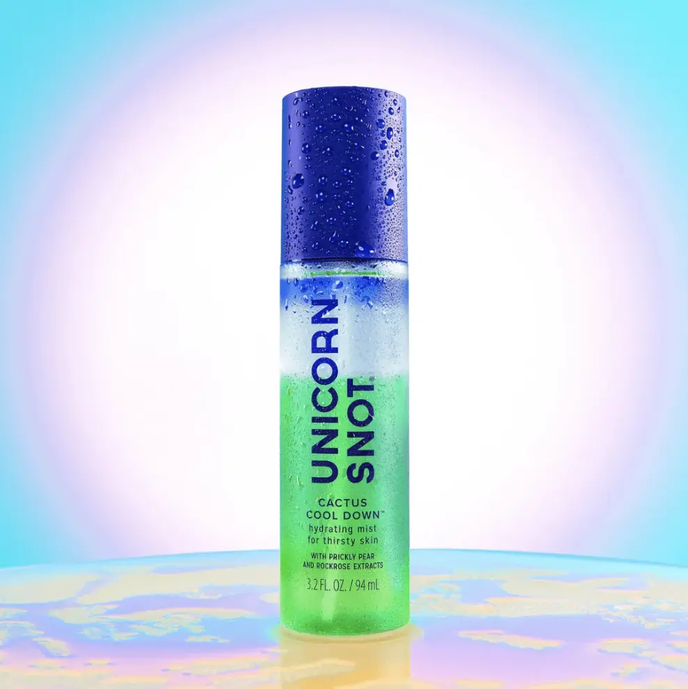 Unicorn Snot Cactus Cool Down After-Sun Hydrating Face & Body Mist for Thirsty Skin – Aloe, Jojoba & Prickly Pear, Vegan, 3.2 oz