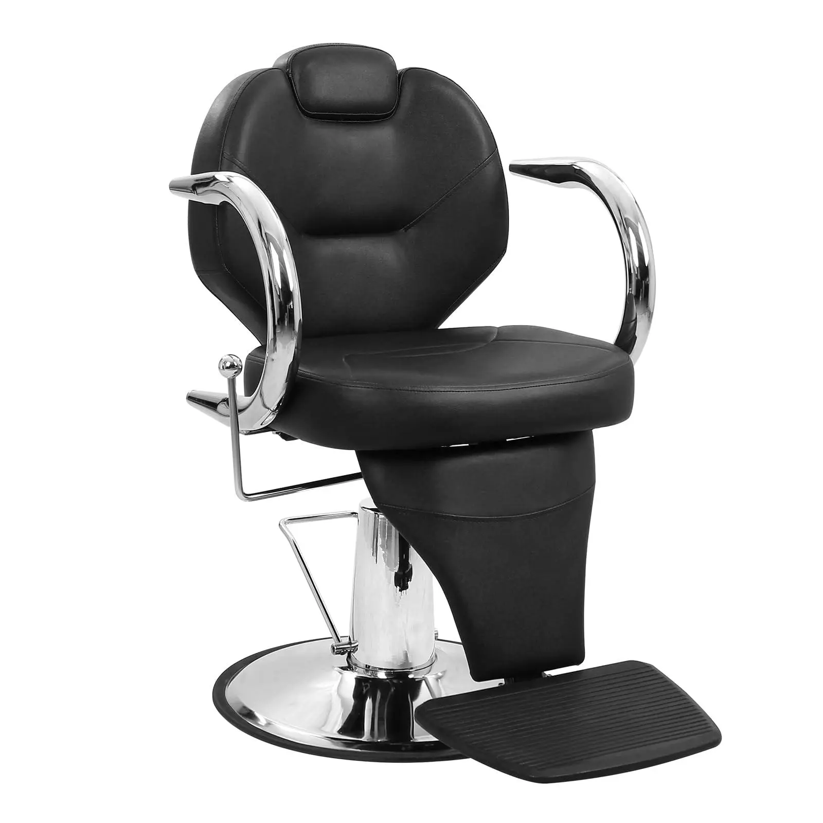 GAOMON Reclining Barber Chair for Hair Stylists - Heavy-Duty Hydraulic Lift Salon Chair with Wide PU Leather Seat, High-Density Foam, 360-Degree Rotation, Adjustable Design for Beauty Spa Use