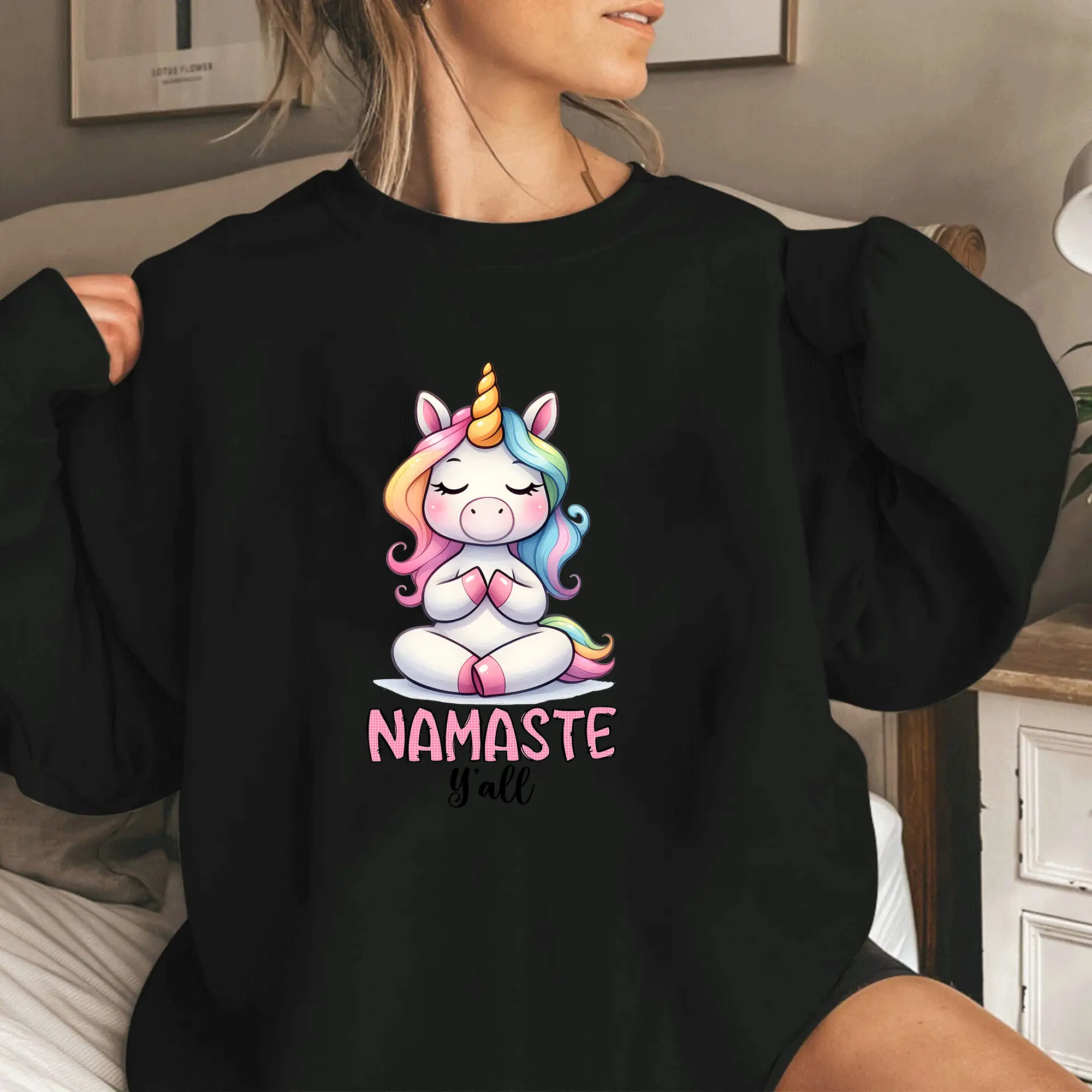 Namaste Cool Unicorn Sublimation Sweatshirt