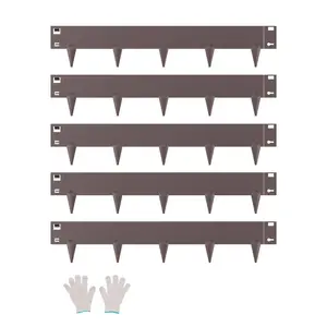 VEVOR Steel Landscape Edging, 5 Packs 39 x 4 in Rust-Resistant Metal Landscape Edging, Bendable Garden Edging Border, Heavy Duty Lawn Edging, Easy-to-Install, Flower Bed Yard Pathway Divider Brown
