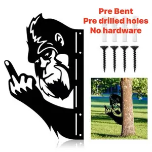 Peek-a-boo Bigfoot metal mount Sasquatch