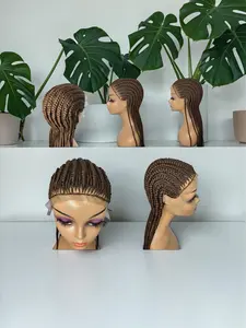 Cornrows Braided wig with baby hair 30 in long color 4/30