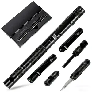 Gift Box Version 5 in 1 Tactical Pen, Self Defense Pen Multitool Gifts for Men, Stocking Stuffers for Adult, Cool EDC Gear- Christmas Birthday White Elephant Gifts for Dad, Husband, Boyfriend From Daughter Son Wife