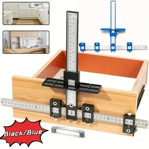 Adjustable Cabinet Hardware Jig Tool, Easy-To-Use Drilling Accessory with Ruler for Door & Drawer Handles, Ideal DIY Repair Solution