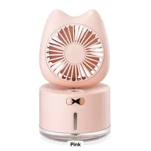 Cute Cat air Air Cooler Electric USB Rechargeable Water Mist Sprayer w/ Table Stand