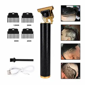 Rechargeable T-Blade Hair Clippers for Men Zero Gapped Trimmer Cordless Grooming Kit with 4 Guide Combs USB Charging Waterproof Design