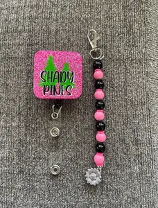 Shady Pines Retractable Name Badge Reel ID Card Holder Cervical Dilation Beads Badge Reel Clip On Accessories Tool Labor And Delivery Teaching Aid coquette bow hospital worker funny great gift cute Christmas acrylic nurse