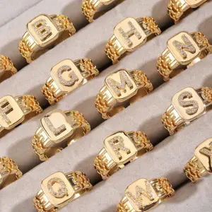 Minimalist style ring with 26 adjustable letters for Men, everyday wear gift