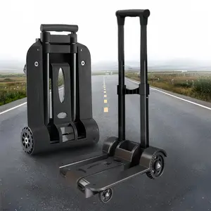 Foldable plastic folding shopping cart, lightweight foldable shopping trolley, sturdy and durable, with adjustable handle, suitable for traveling, shopping, moving, luggage and carrying heavy objects.