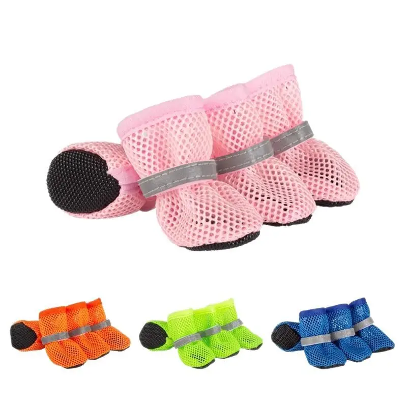 Pet comfortable mesh shoes, dog shoes with soft soles that can't shake off small dogs, large dog foot covers, summer shoes, all season styles