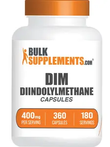 BulkSupplements DIM Capsules - Diindolylmethane, DIM Supplement for Men & Women - Gluten Free, 2 Capsules per Serving (400mg), 360 Count (Pack of 1)
