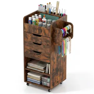 Ultimate Gift Wrap Station: Rolling Craft Organizer Cart with 3 Storage Drawers & Adjustable Shelves for Wrapping Paper, Ribbon & DIY Supplies outdoorfun