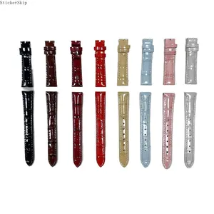 2026 NEW Glossy Croc Embossed Leather Watch Band - Patent Finish Strap, Fits 18/20/22mm Lug Width, Luxe for Formal & Daily Wear