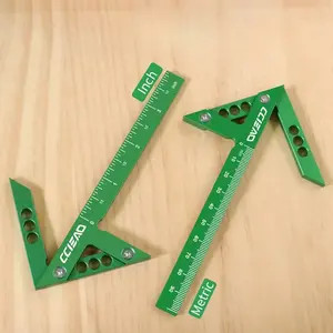 45/90 Degree Line Caliber Ruler-Center Scribe Marking Gauge - Aluminum Alloy Center Finder - Carpenter Measuring Tool - Woodworking Square Protractor