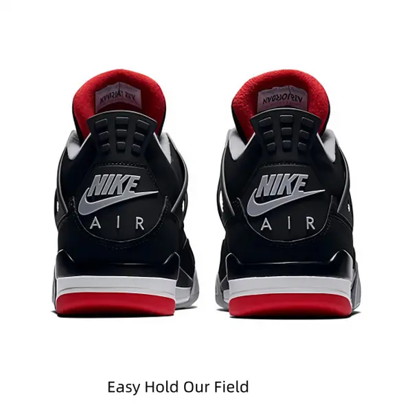 Retro performance basketball kicks with ventilated mesh to speed sweat release. Timeless black-grey-red color blocking, shock-absorbing air sole offers stable support during training & matches. Complete original packaging, wear-resistant rubber outsole.