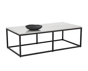 Sunpan Ellery Timeless Minimalist Rectangle Marble Coffee Table