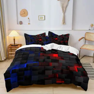 Define My Space Glow Cube Bedding Set, Three-Piece Bedspread Collection, No Padding Design, Ca_safe Certified, Ideal for Modern Bedrooms