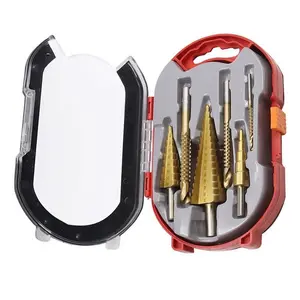 Pagoda Drill Bit Combination Triangular Handle Hss Step Drill Bits Set Woodworking Pull Drill Bit