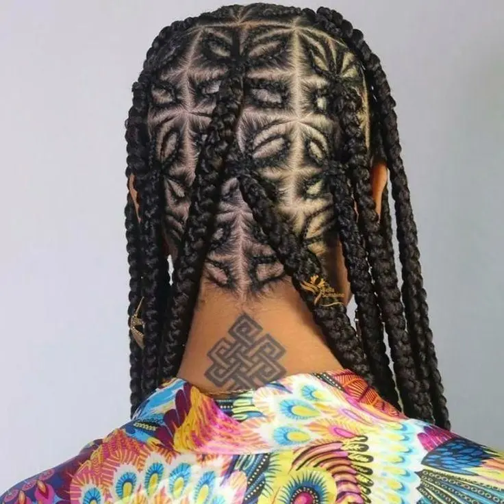 Butterfly Cornrows Braids Synthetic Full Lace Wig For Black Women Flower Knotless Box Braided Wigs With Baby Hair Goddess Braids For Wedding & Vacation & Office