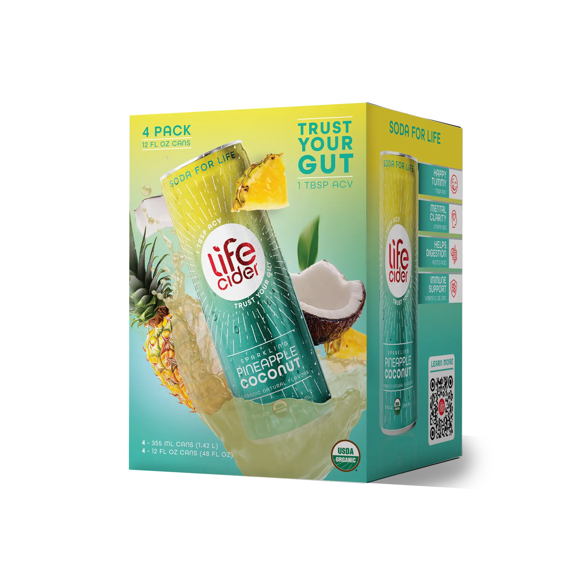 NEW - Pineapple Coconut Life Cider Original 4-Pack