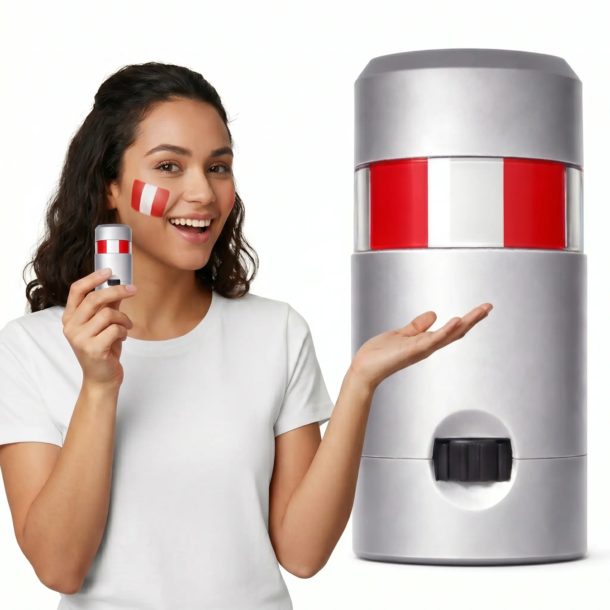 3-Color Flag-Themed Portable Waterproof Face & Body Paint Stick Kit - Blendable, Safe, Glare-Reducing Makeup Cosmetics for Soccer, National Sporting Events  patriotic face paint Compact Pigment Cleanser Lid