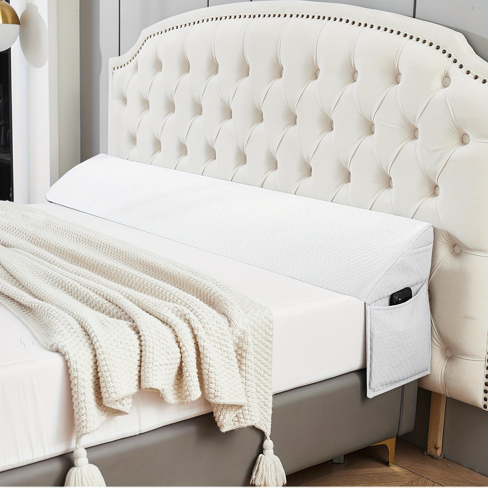 Wedge Pillow - Bed Gap Filler & Headboard Suitable for Back, Post-Surgery, Pregnancy - Machine Washable Mattress Wedge with Filling