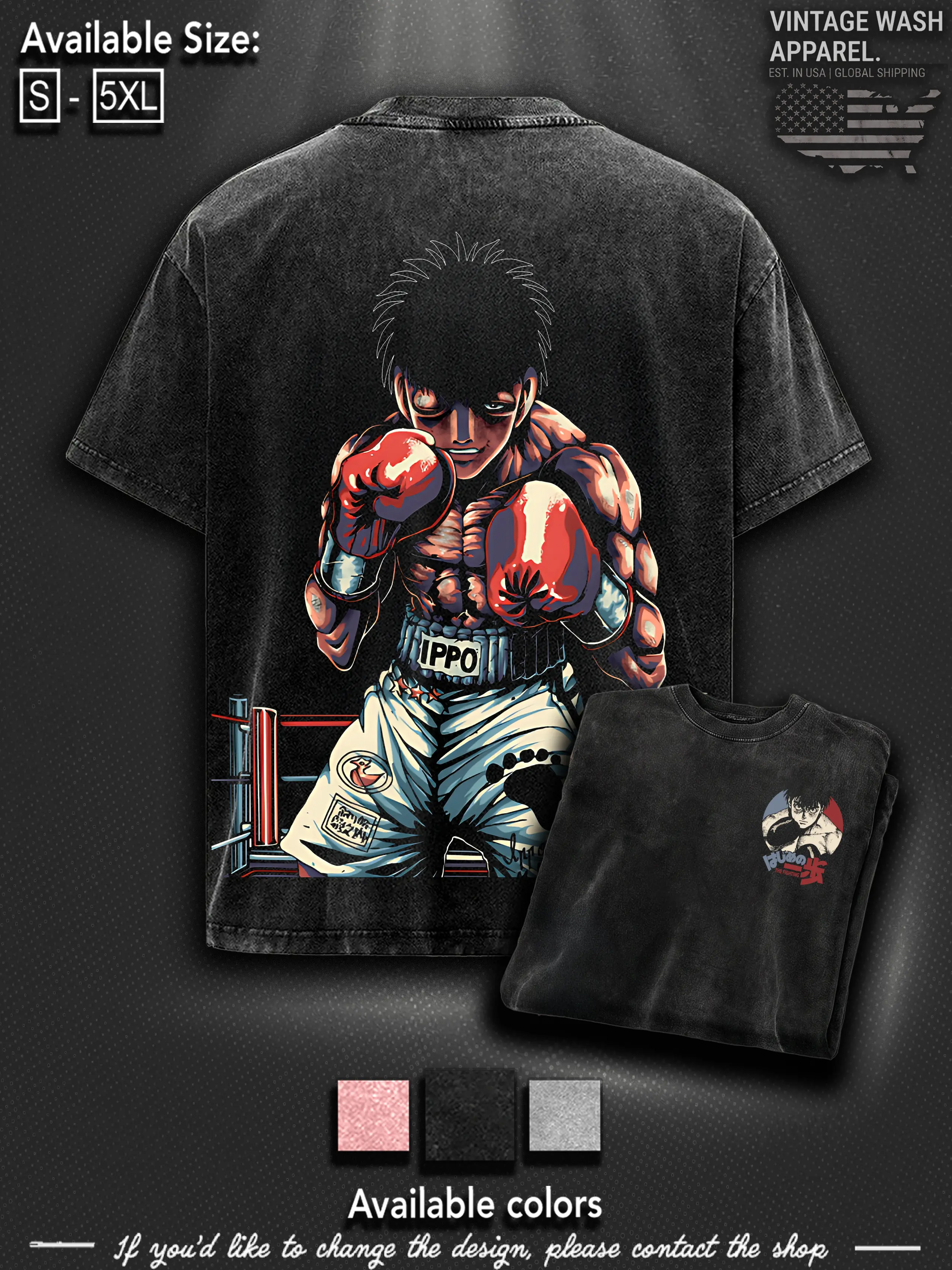Dempsey Roll Origin Ippo Makunouchi K.B.G. T-Shirt | Hajime no Ippo Boxing Streetwear, Unisex Fit boys  merch shirts  men