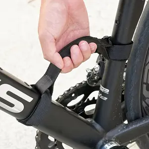 2 Sets Lightweight Heavy-Duty Bike Frame Carry Straps, Adjustable Portable Bicycle Lifting Shoulder Handle Straps, Durable Anti-Slip Carrying Lifters for Road & Mountain Bikes, Black Outdoor Cycling Transport Accessory