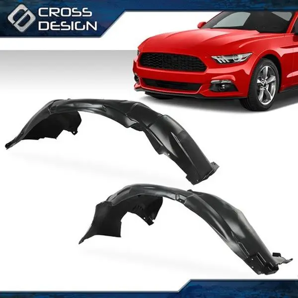 CROSSDESIGN Limited Edition Car Front Inner Fender Splash Guards, Left/Right Set Accessories Fit For 2015-2017 Ford Mustang