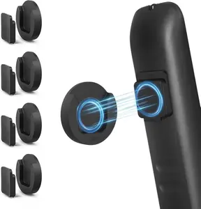Magnetic Remote Control Holder Wall Mount, 4 Pack Upgraded Organizers Storage Self-Adhesive TV Remote Holder for Back of TV (Black)