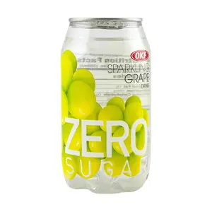 OKF Korean Zero Sugar Sparkling Water Drink, Grape Flavor, 350ml - Refreshing Carbonated Beverage