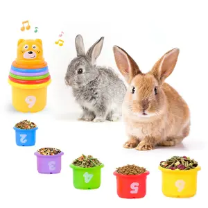 Pet Toy Set with Bell, Pet Feeding Cup, Categorized Storage for Snacks, Suitable for Hamsters/rabbits/cats/dogs, Hidden Food