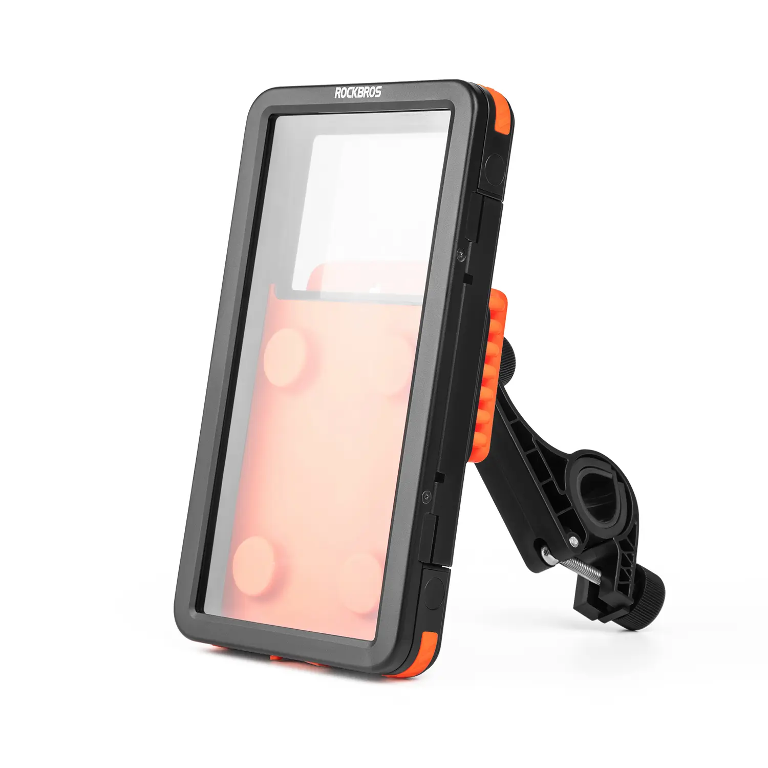 ROCKBROS Magnetic Waterproof Bike Smartphone Holder for 4.7-6.9" Cellphone/Camera, IPX4 Shock-Absorbing TPE, Touch Screen, 360° Rotation, Non-Slip Silicone Accessories, Mount